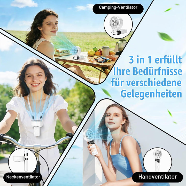Feebee Handventilator,USB Ventilator Leise Klein Mini Ventilator Tragbarer Tischventilatoren Akku mi