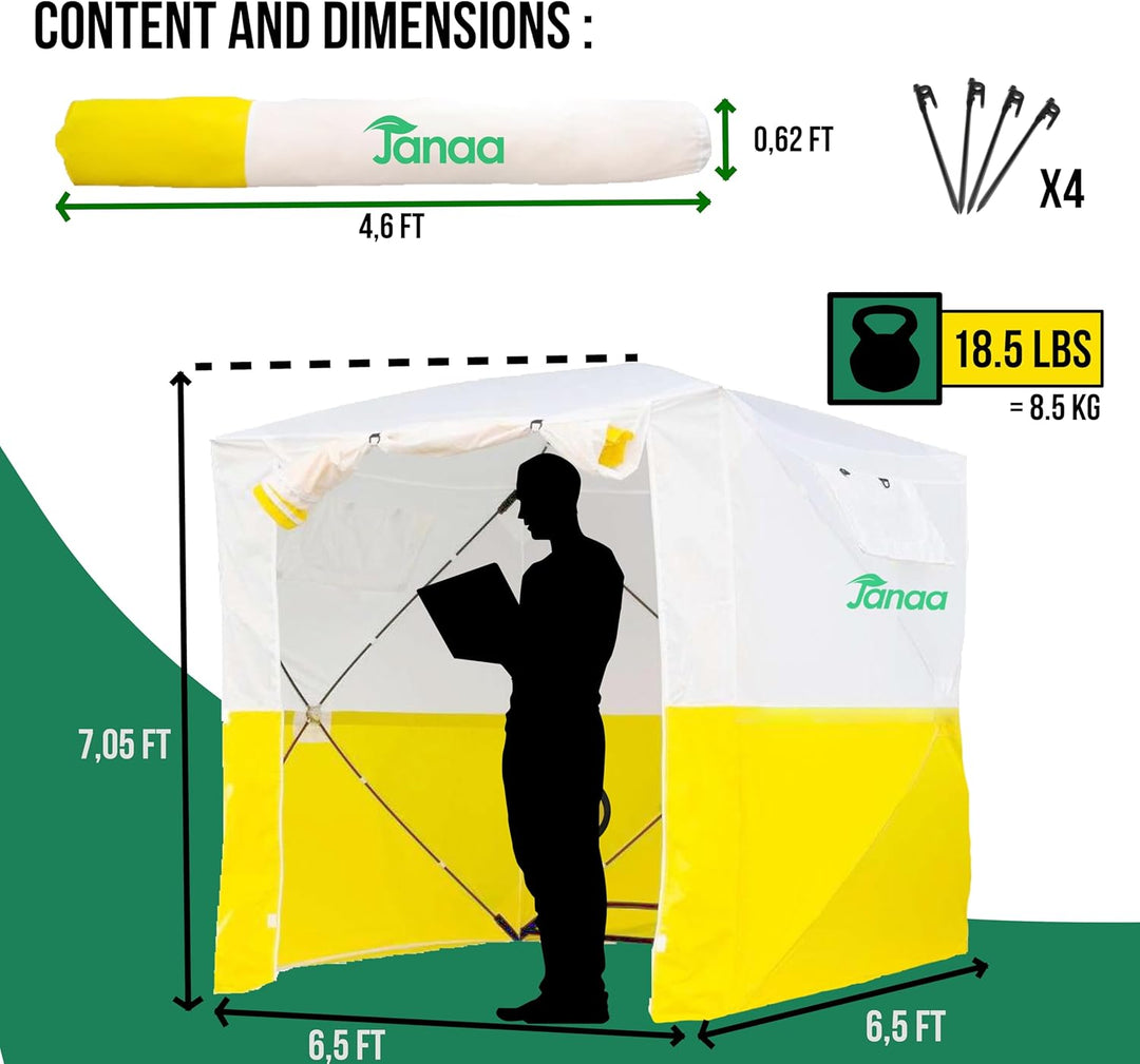 JAX3 Professionelles Arbeitszelt, Pop-Up, UV50+, 1,8 x 1,8 x 2,5 m, sofortiger schneller und einfach