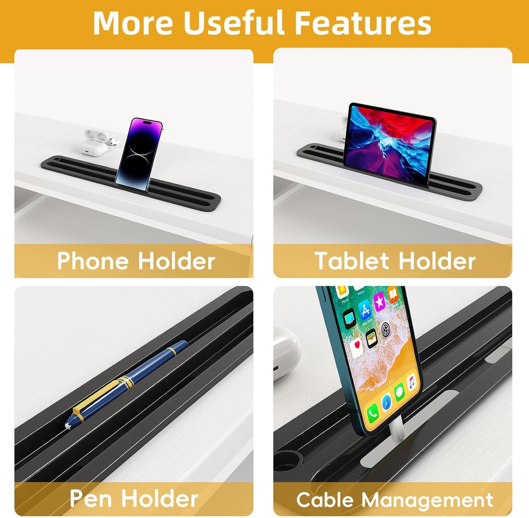 Dual Monitor Stand Riser mit 2 Schubladen - 100CM grosse Lagerung Computer Monitorständer für 2 Moni