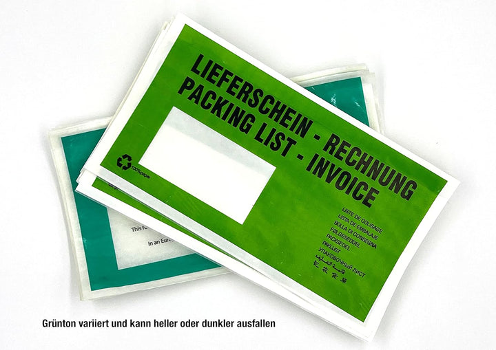 umschlag-discount – grüne Versandtaschen aus Papier für Lieferscheine, Rechnungen, Retourenscheine &