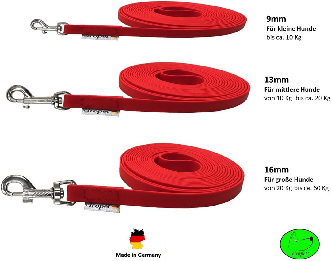 Schleppleine Biothane Hundeleine kleine Hunde 9mm 3m / 5m / 10m / 15m Hundeleine Biothane (5m MIT Ha