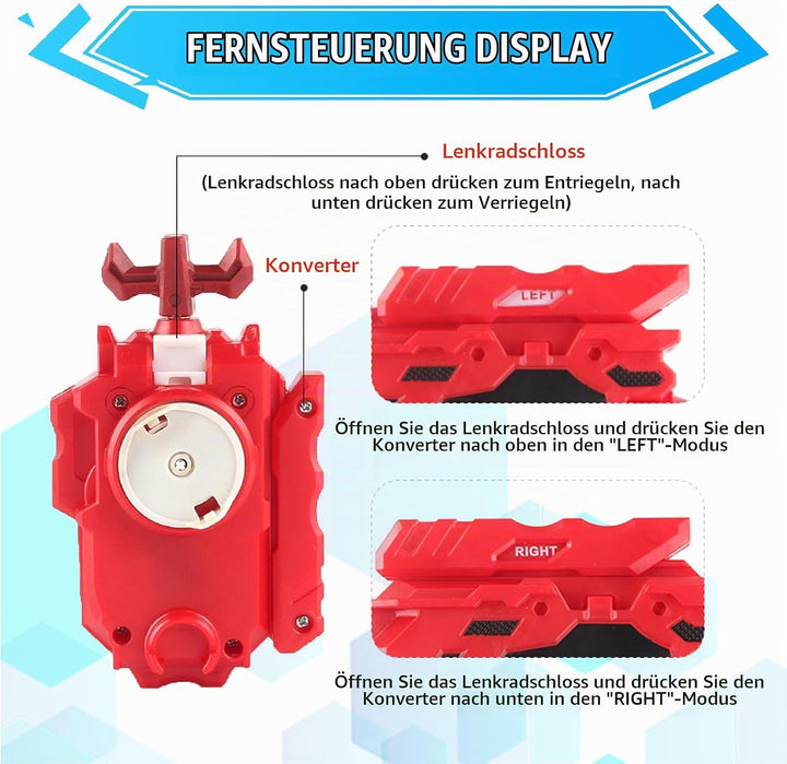 Gyroscope Turbo Set, 3D Arena Metall Fusion KampfKreisel, Mit Battling Top Launcher, Geschenk-Sets(1