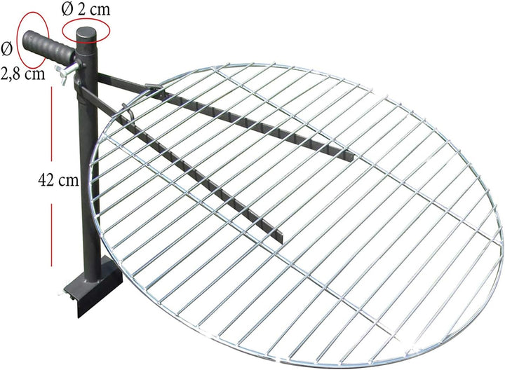 Mojawo Massive Stahl Halterung mit verchromten Grillrost Ø40cm für Feuerschalen bis 55cm Terassenfeu