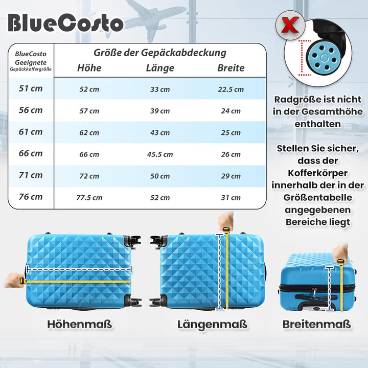 BlueCosto Transparente PVC Koffer Abdeckungen Kofferhülle Kofferschutzhülle Koffer Hülle L Grosser:2