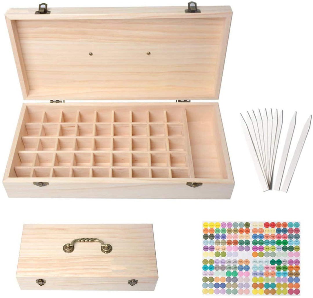 RoseFlower Bambus Ätherisches Öl Organisator Behälter Duftöle Display Ständer, 46 Löcher Aufbewahrun