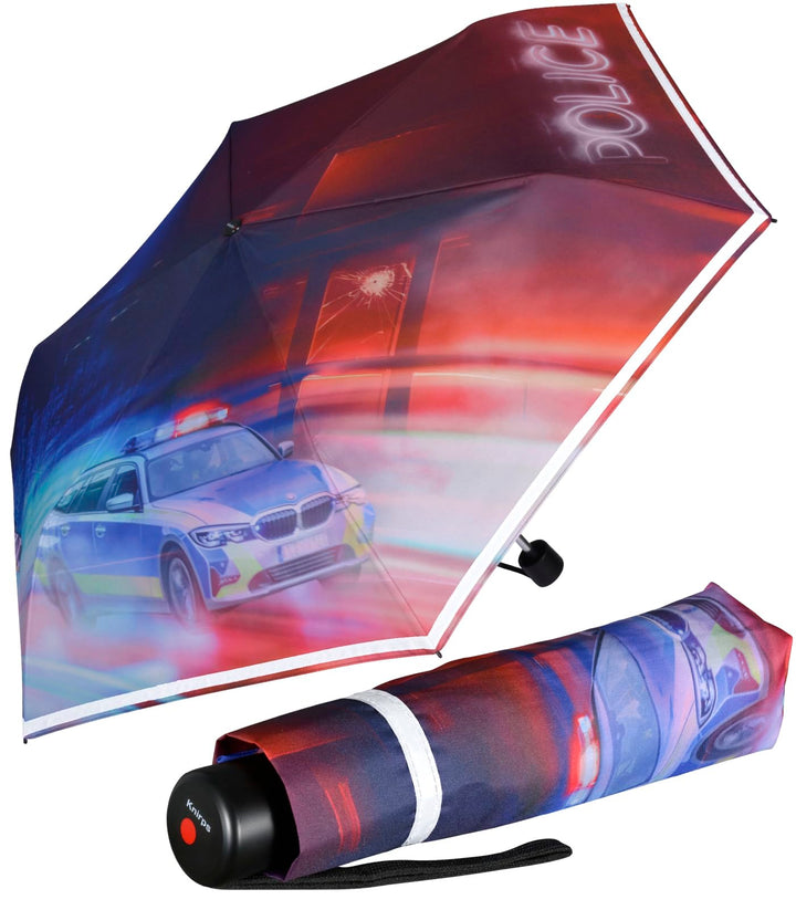Knirps Kinder-Taschenschirm 4Kids Reflective mit Reflexborte - Polizei, Polizei