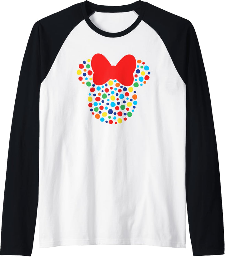 Disney Minnie Mouse Polka Dot Rainbow Raglan