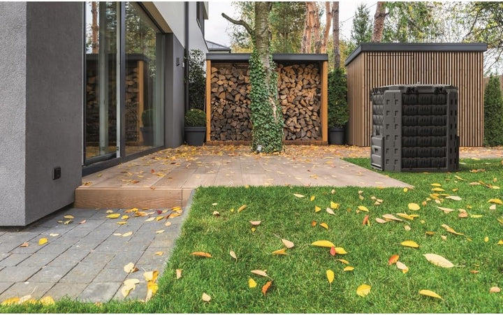Kreher® XXL Gartenkomposter Schnellkomposter 310 Liter in Anthrazit. Aus Kunststoff, mit Belüftungss