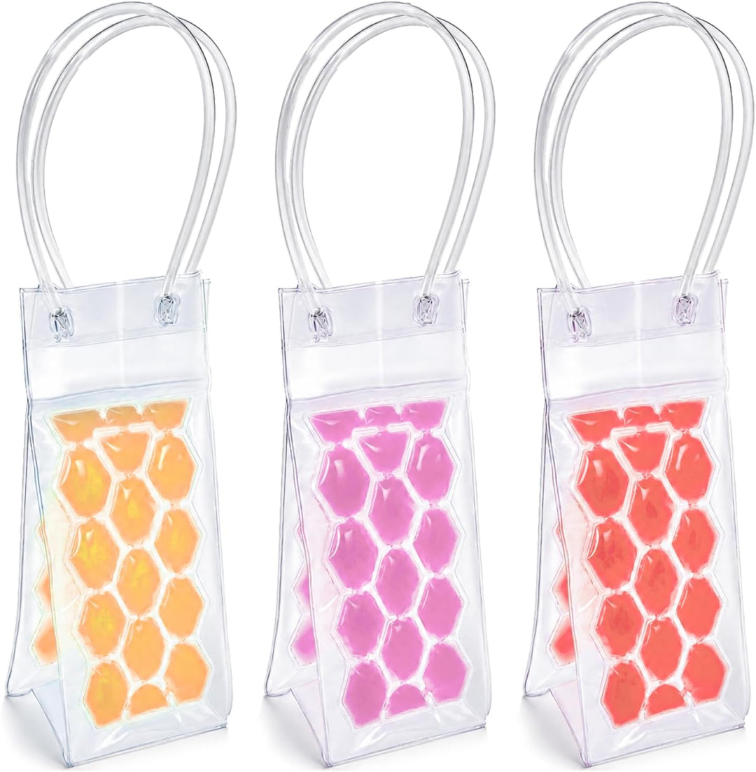 com-four® 4x Flaschenkühler mit Kühlgel - Kühltasche für Weinflaschen und Getränkeflaschen - wiederv