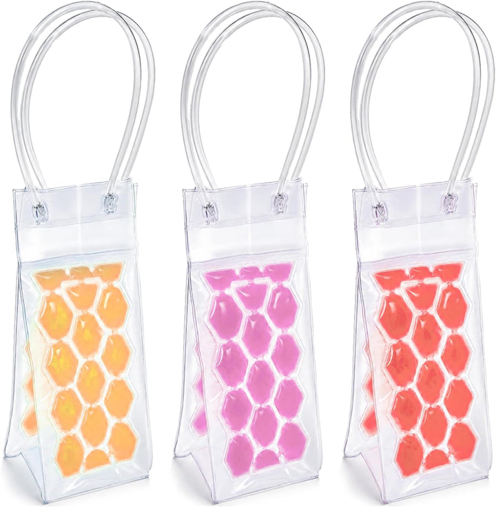 com-four® 4x Flaschenkühler mit Kühlgel - Kühltasche für Weinflaschen und Getränkeflaschen - wiederv