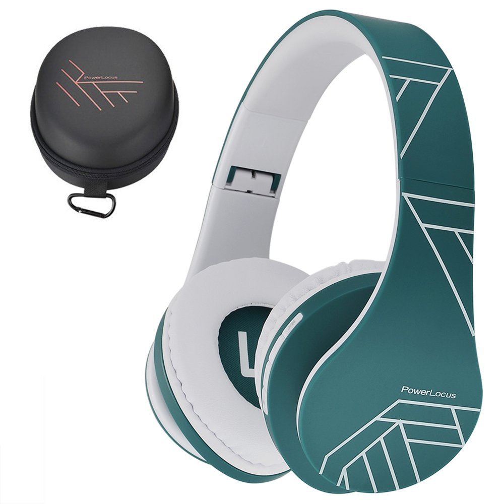 PowerLocus Bluetooth Over-Ear Kopfhörer, Stereo Faltbare Kabellose und Kabel-Kopfhörer mit Integrier