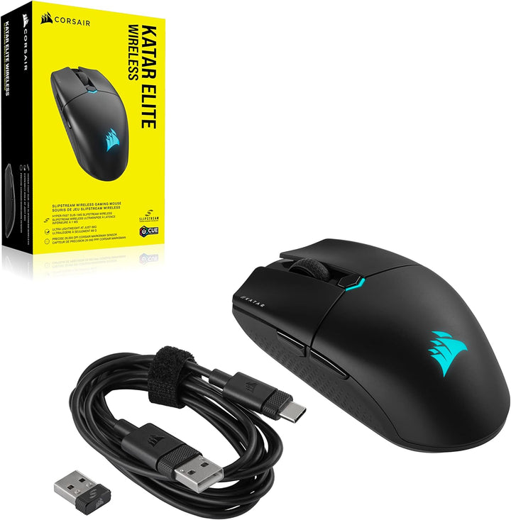 CORSAIR KATAR ELITE WIRELESS Ultraleichte FPS Gaming Maus - 10.000 DPI - Symmetrische Form - Bis zu