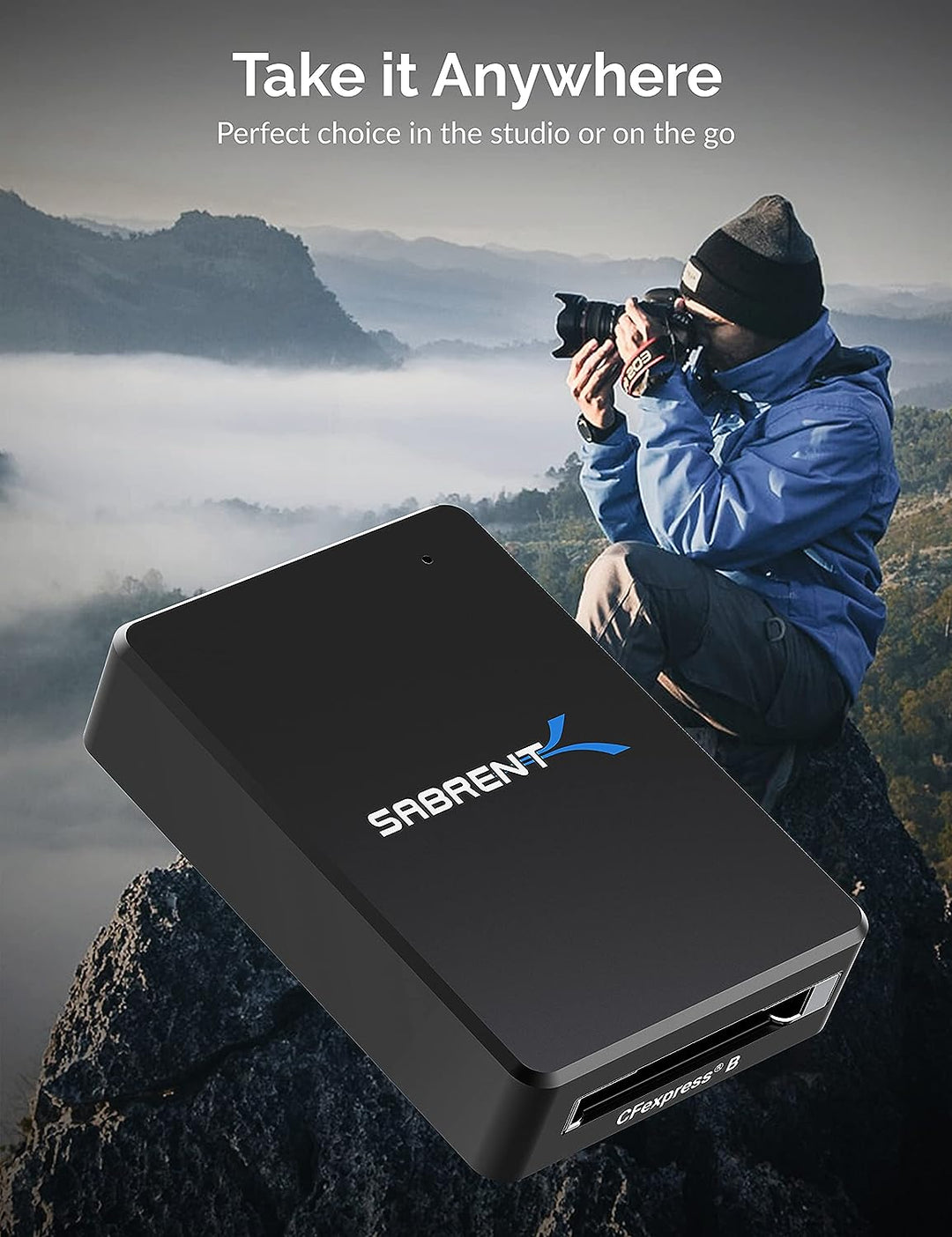 SABRENT CFexpress Typ B Kartenleser, USB 3.2 Gen 2 HIGH Speed 10 Gbit/s, Thunderbolt-kompatibel, unt