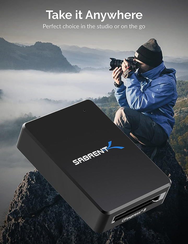 SABRENT CFexpress Typ B Kartenleser, USB 3.2 Gen 2 HIGH Speed 10 Gbit/s, Thunderbolt-kompatibel, unt