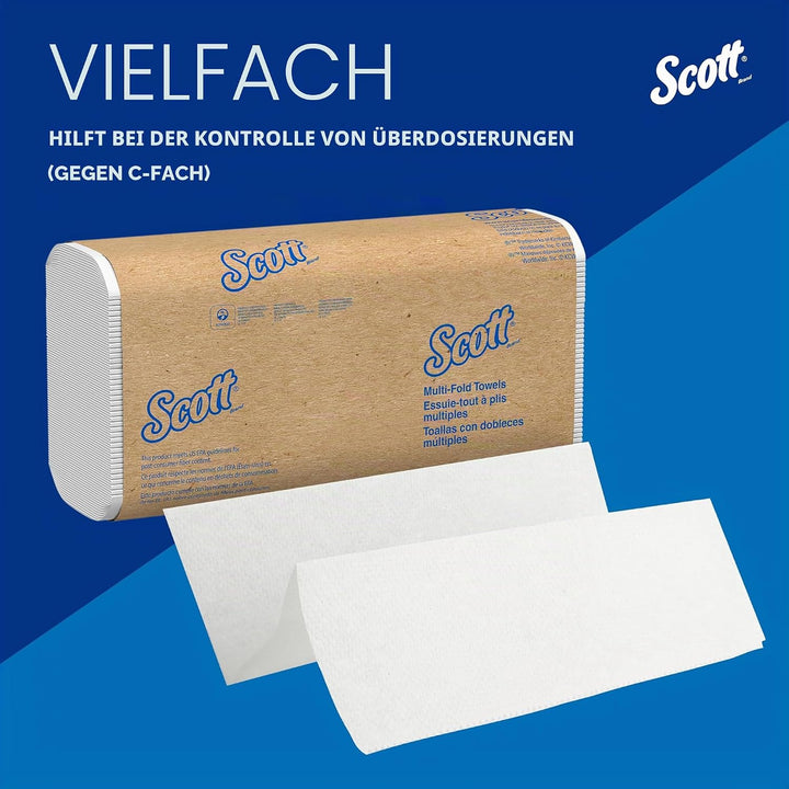 Scott Multifold Handtücher 3749 – gefaltete Papierhandtücher – 16 Packungen x 250 weisse Papierhandt