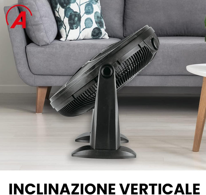 ARDES - AR5A51 Leiser Bodenventilator 5 FLÜGEL SPACE 51 - Bodenventilator ganz in Schwarz mit vertik