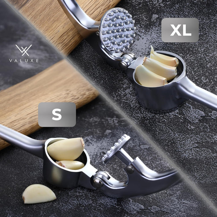 VALUXE® Knoblauchpresse gross spülmaschinenfest mit kraftvoller Hebelwirkung - Praktische Knoblauch-