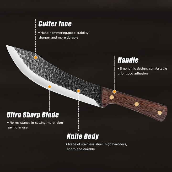 30cm Ausbeinmesser - Hochcarbonstahl Klinge mit 62° extrem scharfer Messer, Ergonomischem Griff, ide