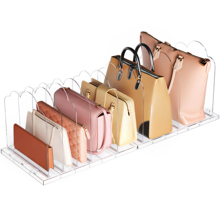 Lifewit 2 Stück Taschen Organizer Schrank mit 8 Trenner, Kunstoff Handtaschen Aufbewahrung, Verstell