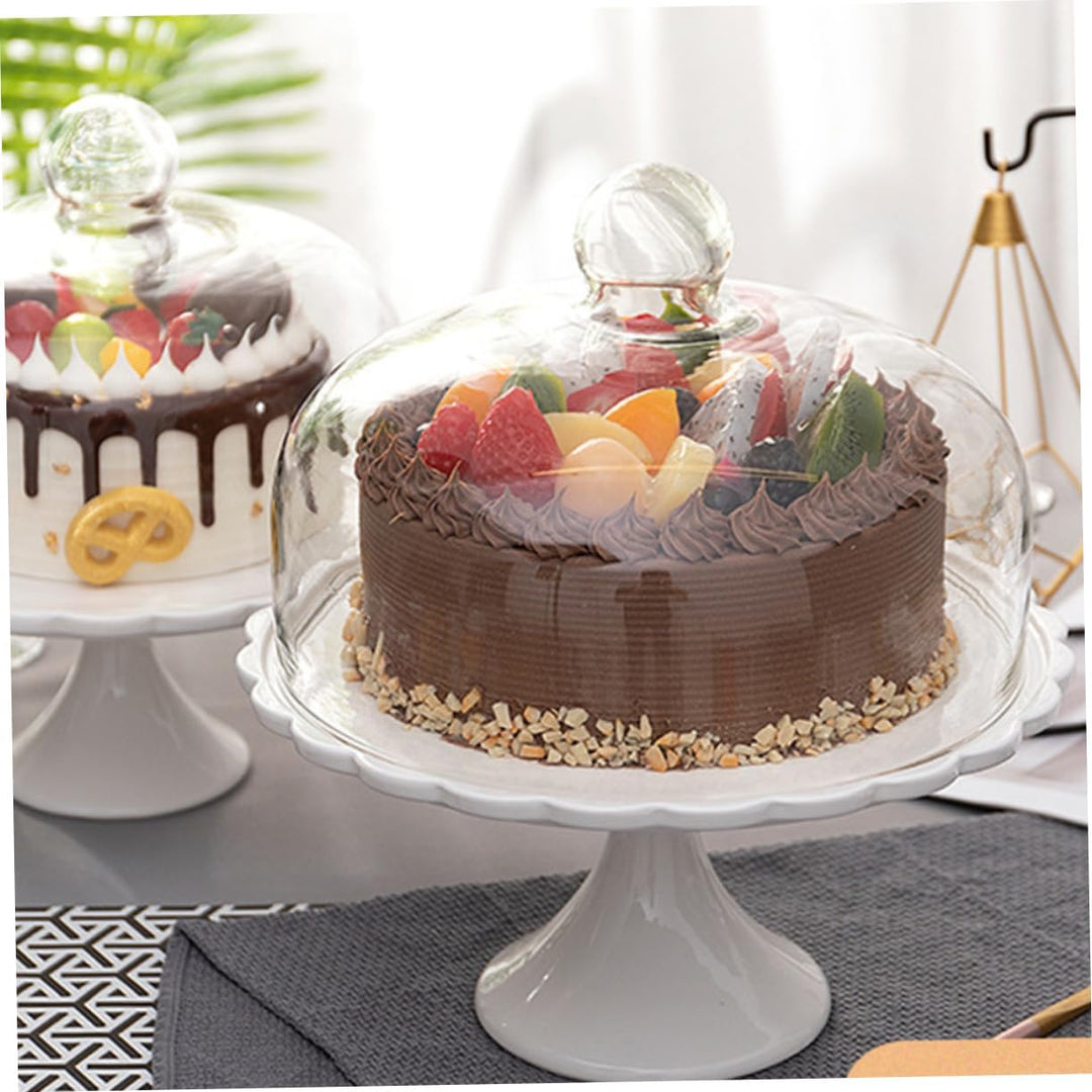 Glas Tortenplatte Mit Deckel Footed Cake Plate mit Kuppel Keramik Dessert St?nder mit Glas Dome Deck