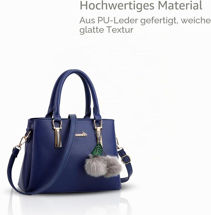 Nicole&amp;Doris Neue PU-Leder beiläufige Art und Weise Handtasche Schultertasche Messenger Bag Navy Bla