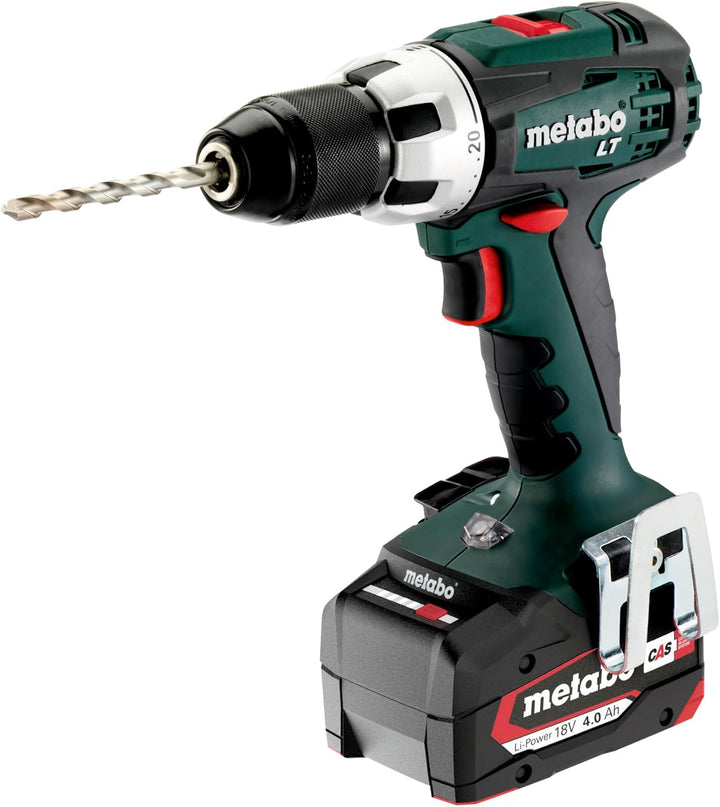 metabo Akku-Bohrschrauber BS 18 LT - 18 V, 60 Nm Drehmoment - Schnellspannbohrfutter, Gürtelhaken, B