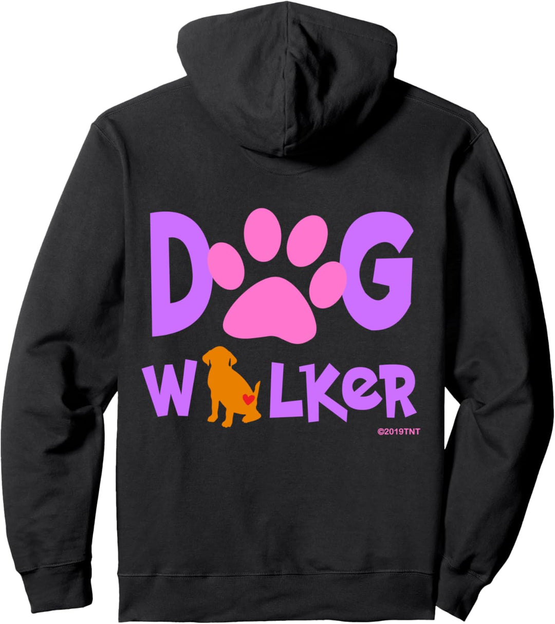 Dog Walker Dog and Paw Print With Heart Pullover Hoodie