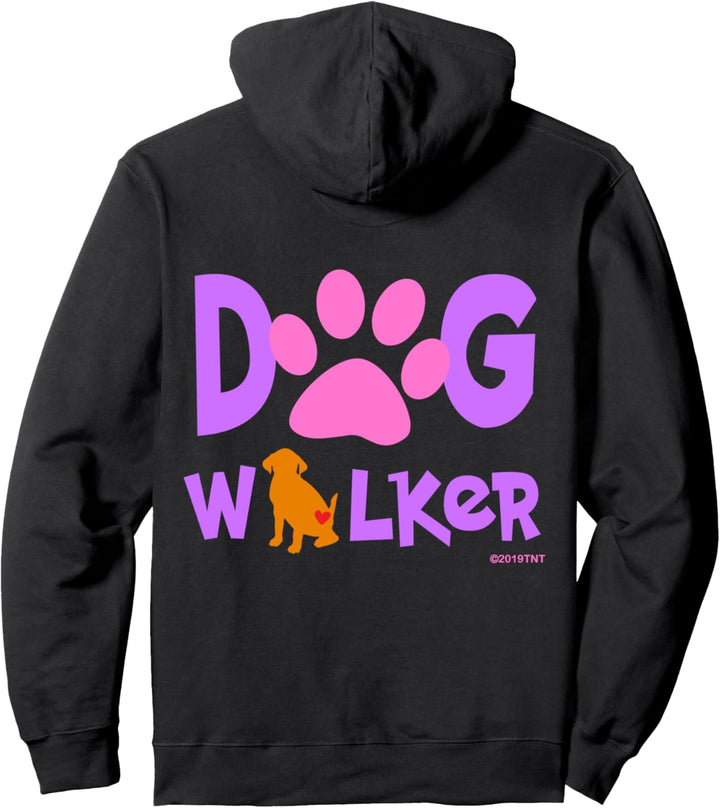 Dog Walker Dog and Paw Print With Heart Pullover Hoodie