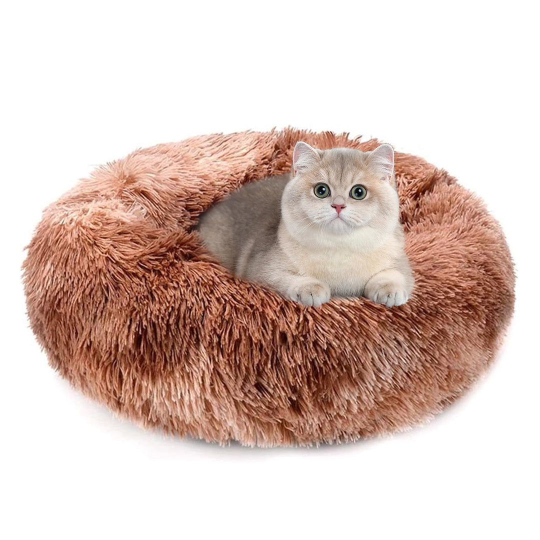 PETCUTE Hundebett Katzenbett Flauschige Marshmallow Katzen Bett Waschbar Runde Katzenkörbchen Weiche