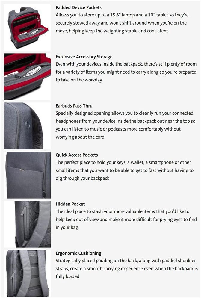 Kensington LM150 Laptop Case Backpack 15.6-Inch (K62622WW) - Cool Grey Rucksack, Rucksack