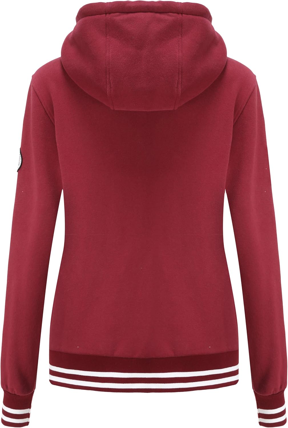TrendiMax Damen Sweatjacke Kapuzenpullover Zip Hoodie Kapuzenjacke Winter Sweatshirt Jacke S Weinrot