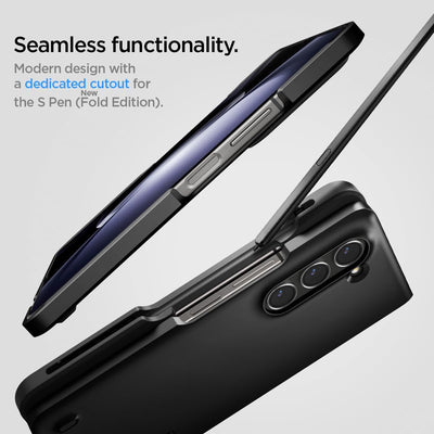 Spigen Thin Fit P Hülle Kompatibel mit Samsung Galaxy Z Fold 5 -Schwarz (S Pen Nicht inklusiv), Schw