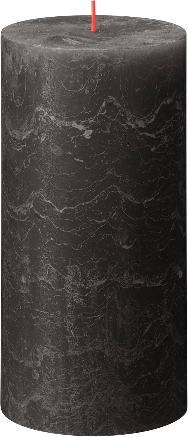 Bolsius Rustik Stumpenkerze XXL - Anthrazit - 4 Stück - 20 x 10 cm - Dekorative Haushaltkerzen - Län