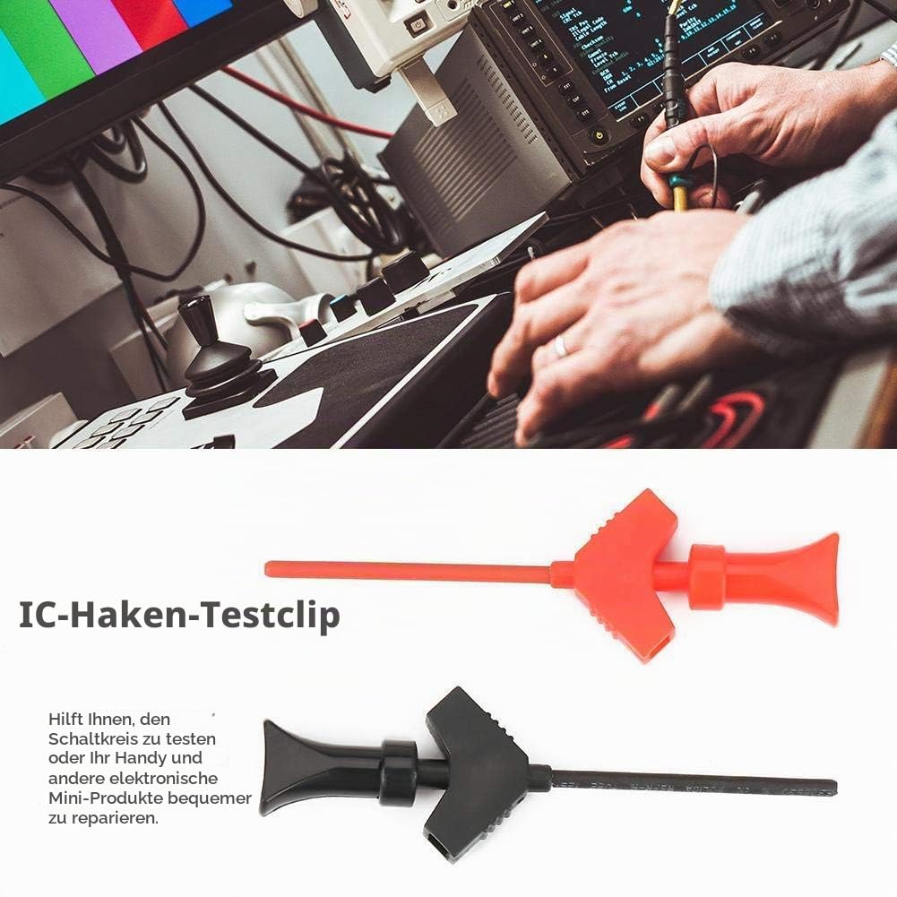 10 stücke Test Haken Clips Mini Test Clip Jumper Testsonde Haken Messleitung Kit für SMD IC Elektron
