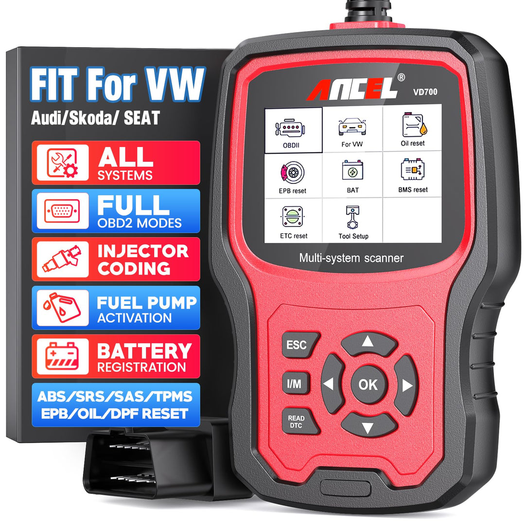 ANCEL VD700Pro OBD2 Diagnosegerät Auto für VAG Fahrzeuge Alles System KFZ Diagnosegerät mit 8 Sonder