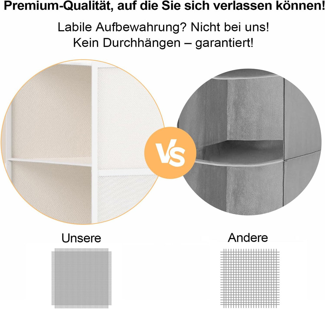 ALLTIDYUP Doppelreihe Hängeregal, Schrank Organizer für Kleidung, Faltbarer Kleiderschrank Organizer