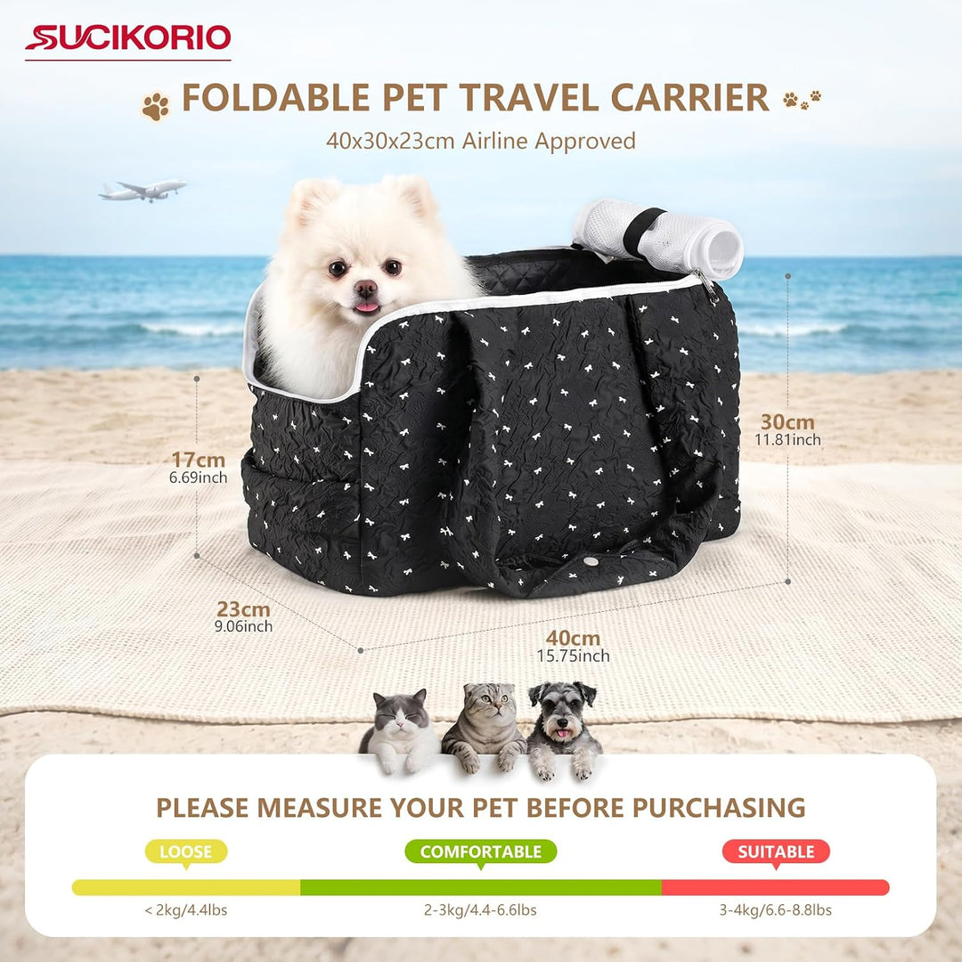 Hundetasche Flugzeug 40x30x23cm Faltbare Hundetragetasche bis 5kg | Wasserdicht Puffy Hunde Katzen T
