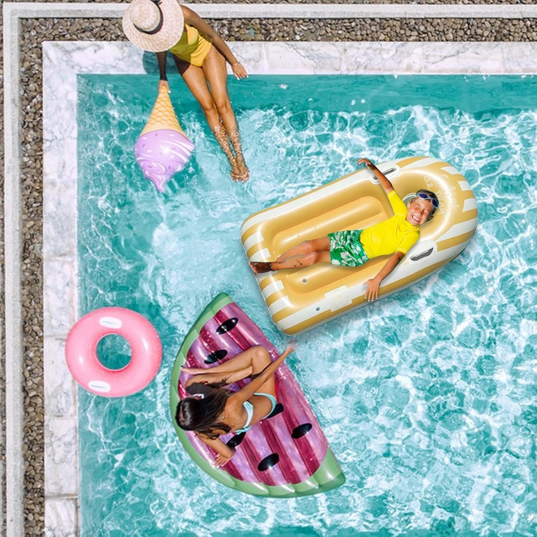 Bodyboard Aufblasbar, leichtes Aufblasbares Surfbrett tragbares Schwimmenbrett mit Griffen Schwimmhi