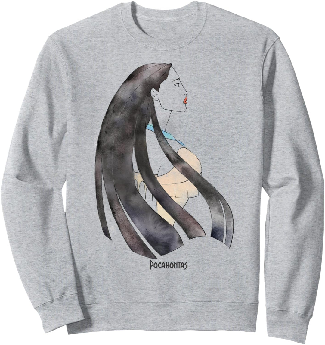 Disney Pocahontas Watercolor Side Portrait Title Sweatshirt