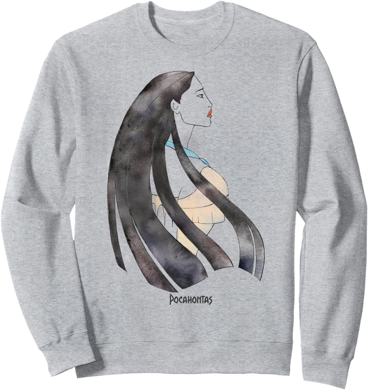 Disney Pocahontas Watercolor Side Portrait Title Sweatshirt