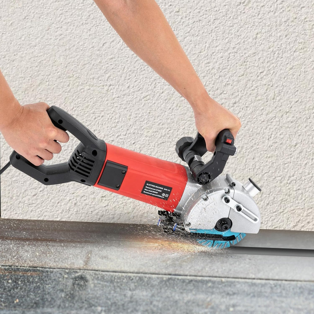 Elektrische Schlitzmaschine Wandnutenschneider Betonschneider mit Diamantsägeblatt und Wasserkühlung