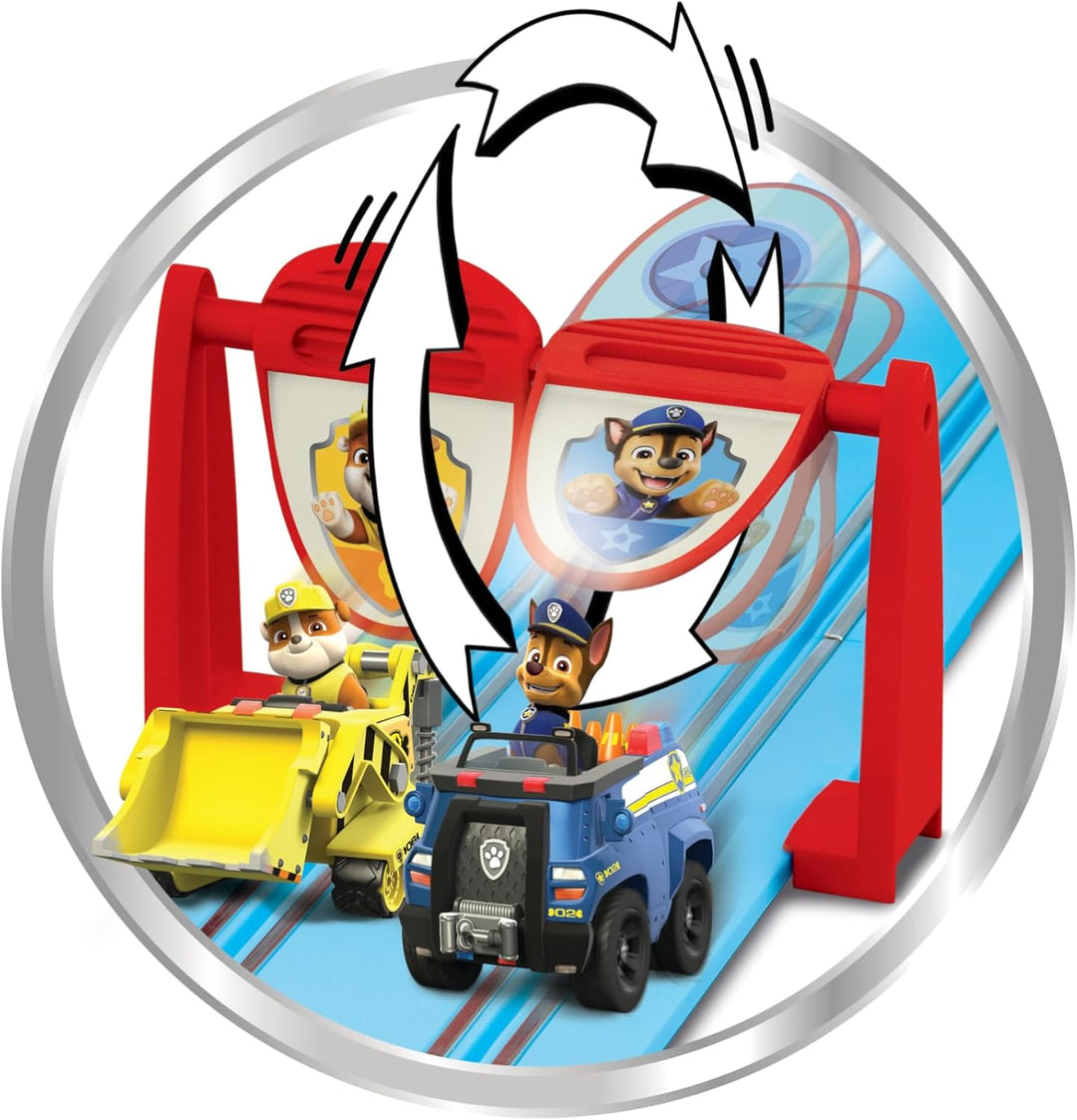 Carrera First PAW Patrol, On The Double – Spielbahn mit Chase & Rubble, spannende Abenteuer mit Flip
