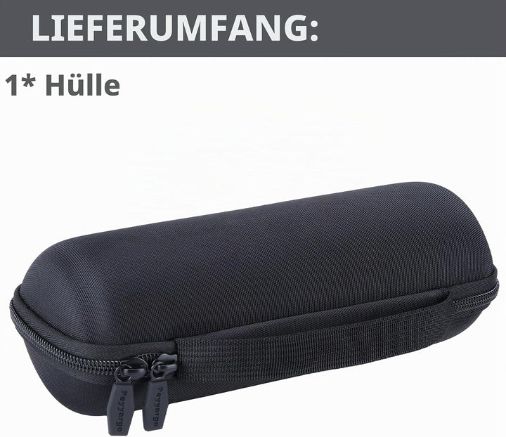 Hart Schutzhülle kompatibel mit flip 7, 6 und 5 Tragbare Lautsprecher Schwarz, Schwarz