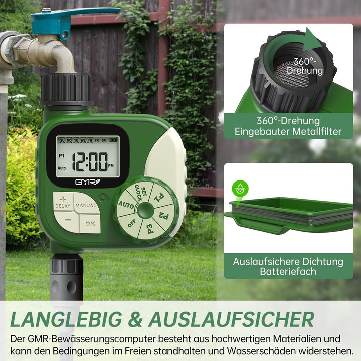 GMR Bewässerungscomputer, Bewässerungssteuerung für Gartenschlauch, Programmierbare Bewässerungsuhr