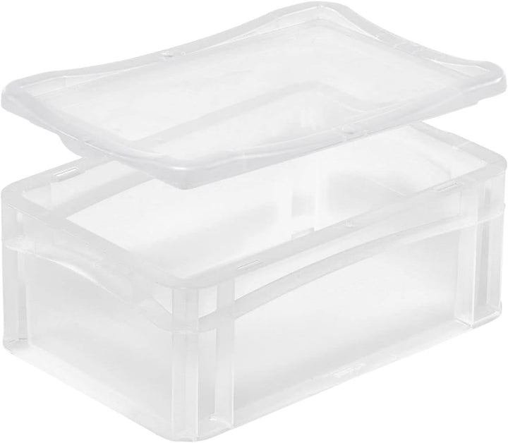 PROREGAL SuperSparSet 5x Klickdeckel für transparente Eurobehälter BasicLine mit geschlossenem Griff