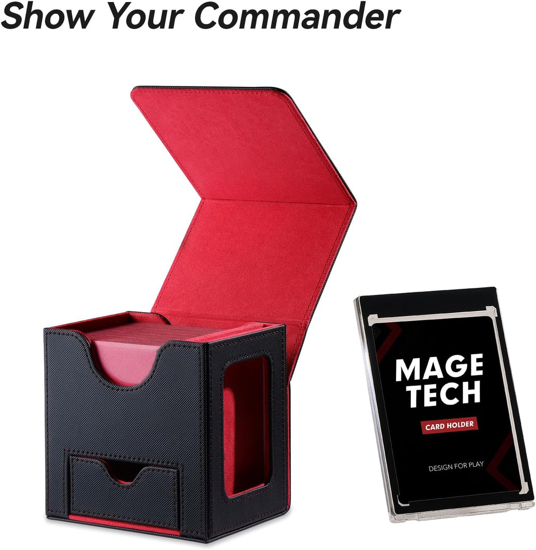 Commander Deckbox für MTG - Patentiertes Design, Commander Display, passt für 100 doppelt eingehüllt