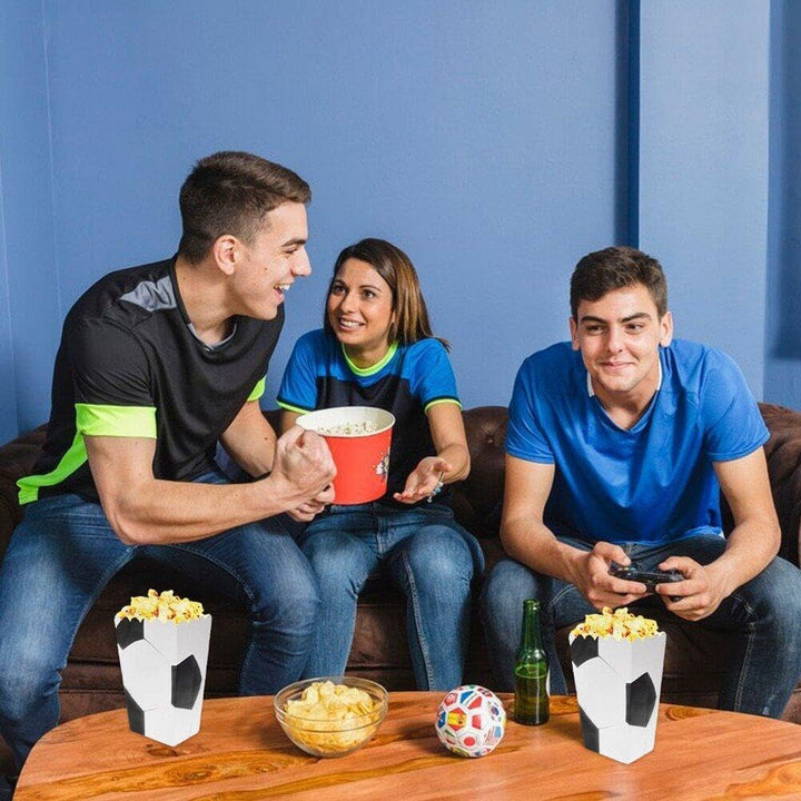 Popcorn-tüten, Fussball-Popcorn-Boxen, Popcorn-kartons, Leckerli-Boxen, Karton, Süssigkeiten-behälte