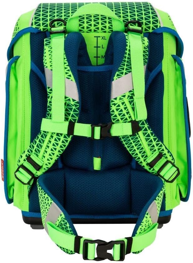 Scout Genius Neon Safety Schulranzenset Set 4-teilig Green Gecko