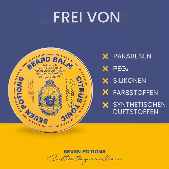Seven Potions Bartbalsam für Männer — Bart Conditioner und Softener zum vitalisieren von Haut, Haar