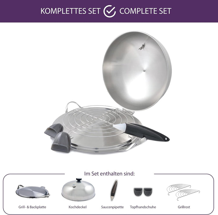 Mastrad O'Plancha Combo - Multifunktionspfanne und Grill - drinnen und draussen einsetzbar - passend